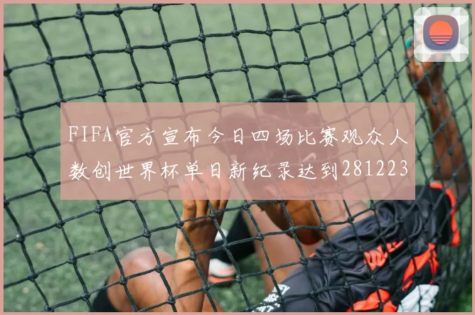 FIFA官方宣布今日四场比赛观众人数创世界杯单日新纪录达到281223人